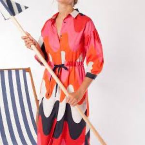 Vilagallo Lipa Dress - Tirreno Print - Size 44 (12-14 US)